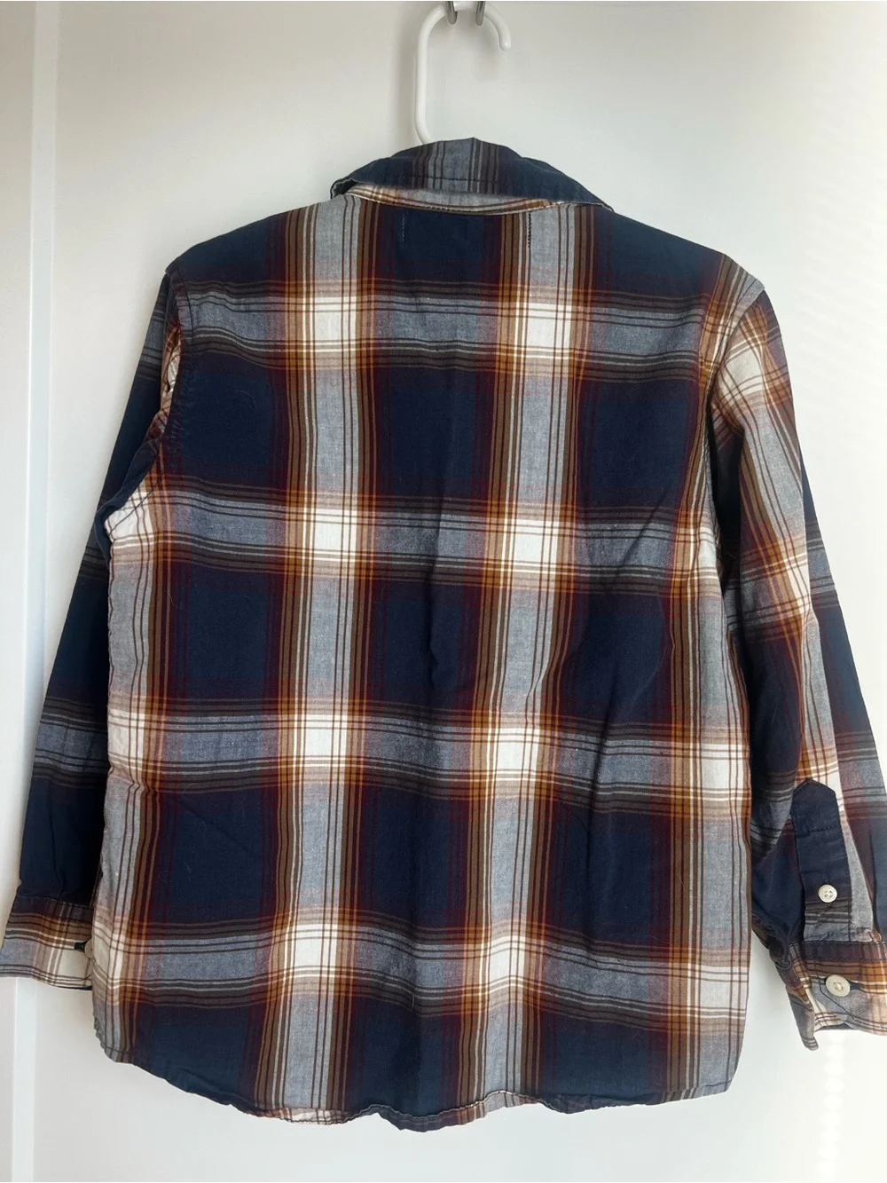 Kids Old Navy Plaid Button-Up Shirt - Navy & Brown